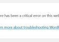 Hướng dẫn Fix Lỗi There has been a critical error on this website WordPress